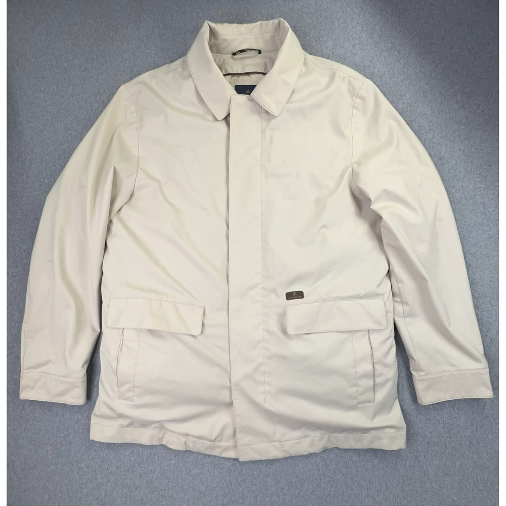 Brooks Brothers Insulated Car Coat Thermore Liner Mens Large Beige Plaid‎ Field